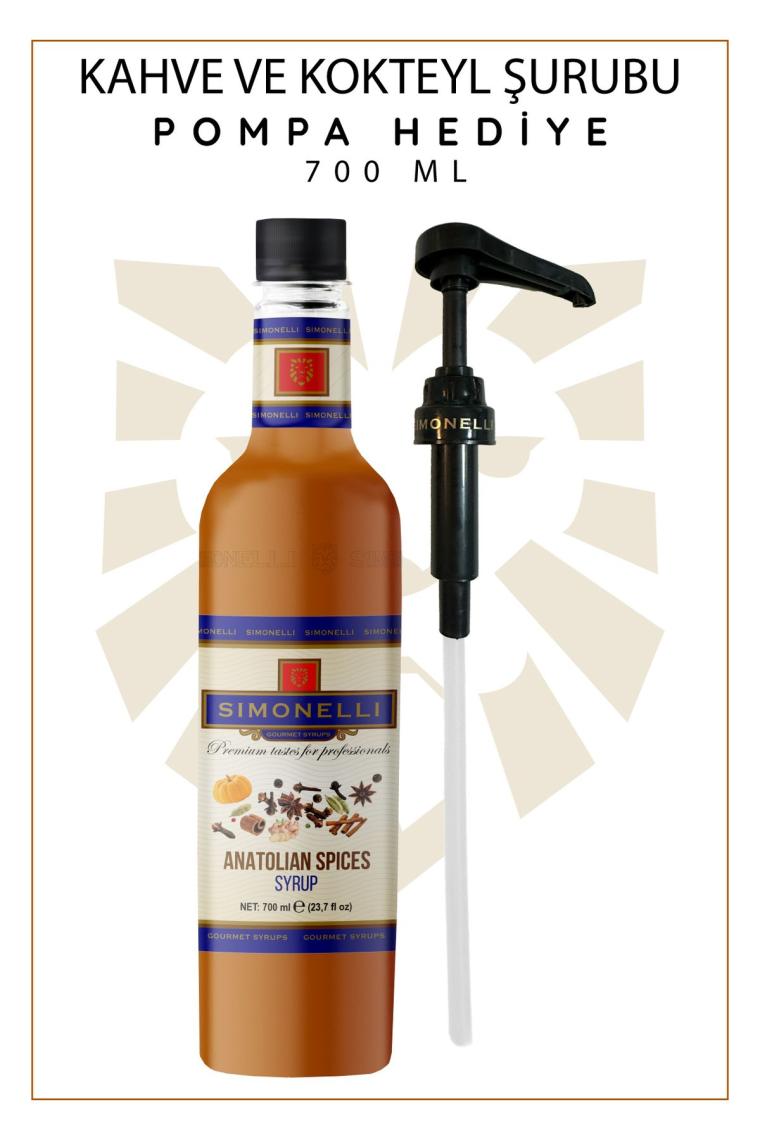 Kahve Ve Kokteyl Şurubu Anatolian Spice Aromalı 700 ml Pompa Hediyeli