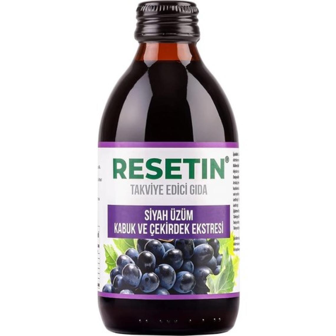 Resetin Siyah Üzüm Kabuk ve Çekirdek Ekstraktı Takviye Edici Gıda 250 ml