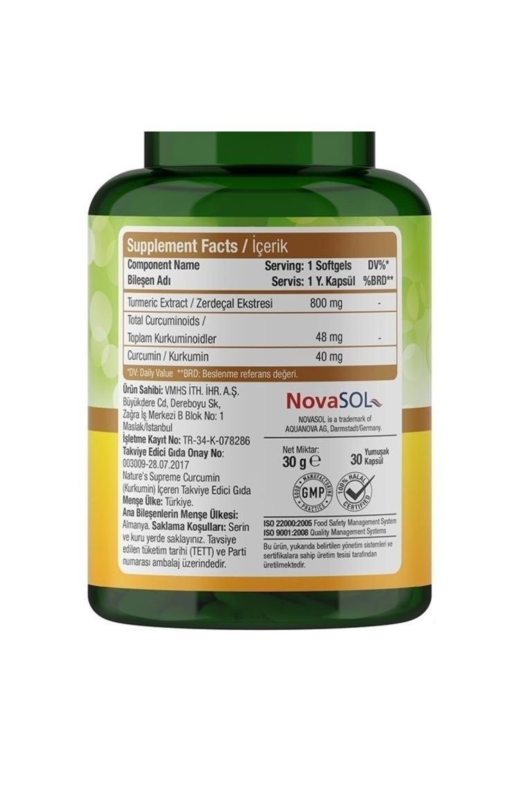 Nature's Supreme Curcumin 30 Yumuşak Kapsül