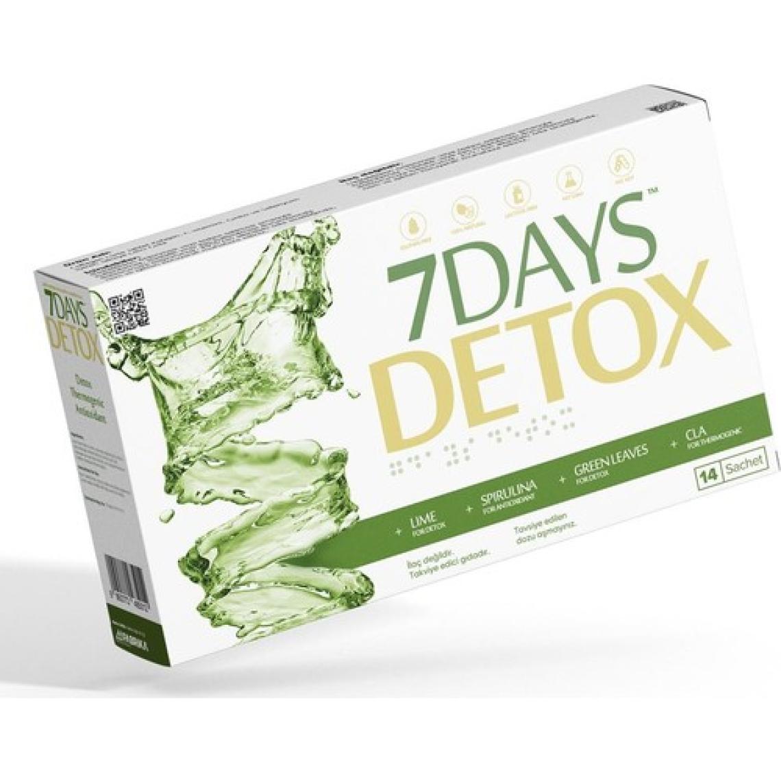 7Days Detox - Spirulina Cla Yeşil Çay ve Lime - 14 Saşe