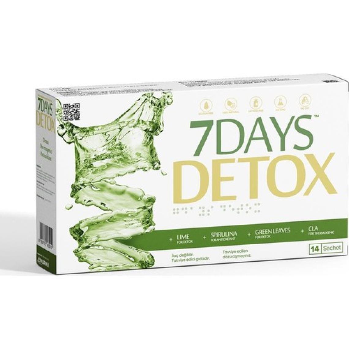 7Days Detox - Spirulina Cla Yeşil Çay ve Lime - 14 Saşe