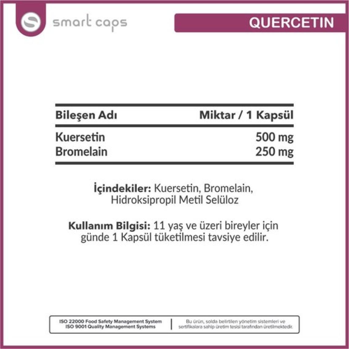 Smartcaps  Quercetin 500 mg 30 Kapsül