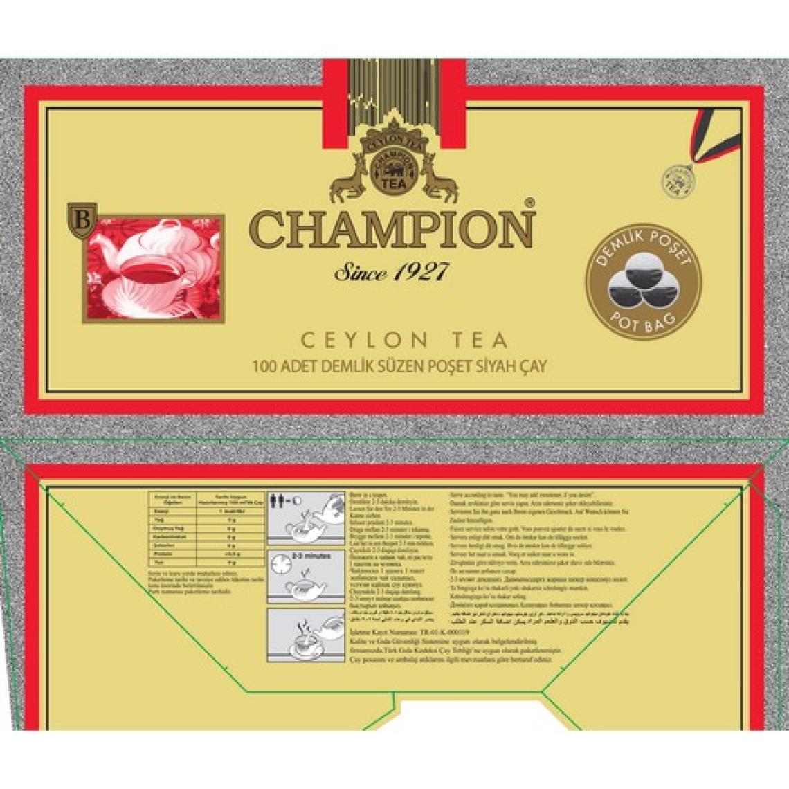 Champion Demlik Poşet 100 lü (Seylan Çayı - Ceylon Tea)