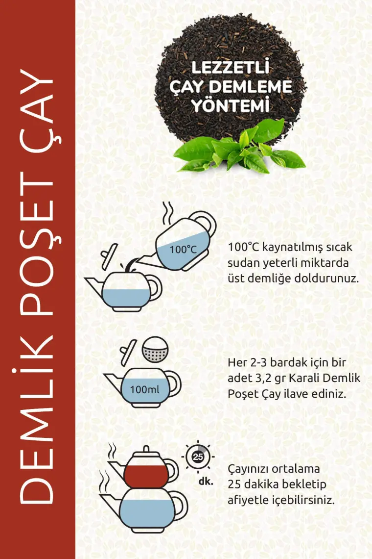 Karali Çay Karadeniz Demlik Poşet Siyah Çay 100'lü
