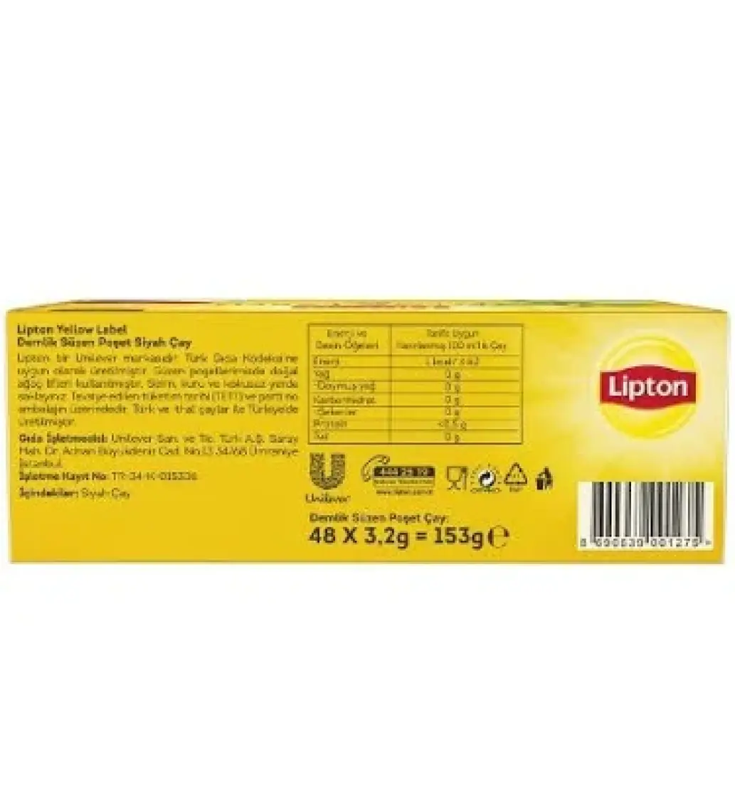 Lipton Demlik Poşet Çay Yellow Label 48'Li