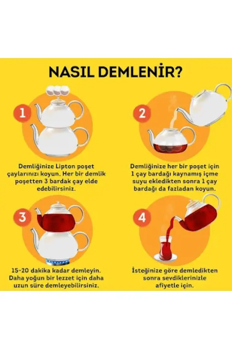 Lipton Demlik Poşet Çay Yellow Label 48'Li