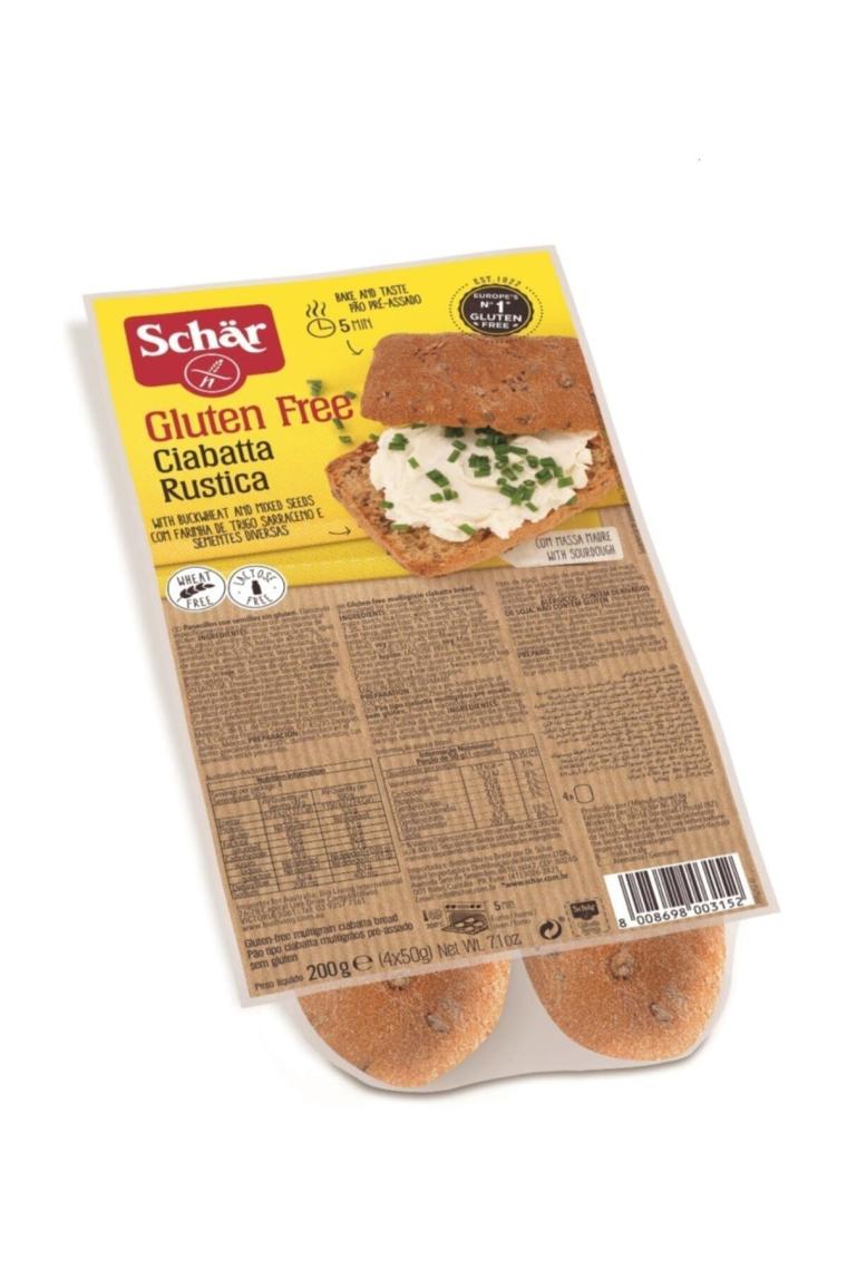 Ciabatta Rustica Glutensiz Esmer Ekmek 200 gr