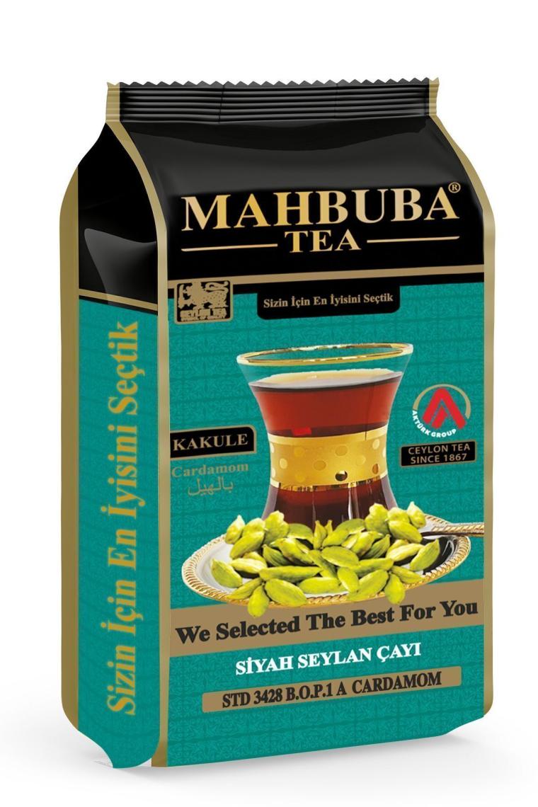 Mahbuba Tea STD 3428 Kakule Cardamom Aromalı İthal Seylan Sri Lanka Ceylon  Siyah Yaprak Çayı 200gr