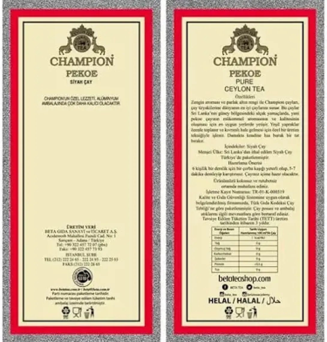 Champion Pekoe 500 GR (Super Pekoe)
