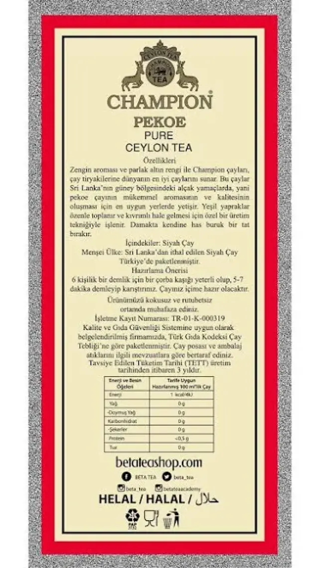 Champion Pekoe 250 GR (Super Pekoe)