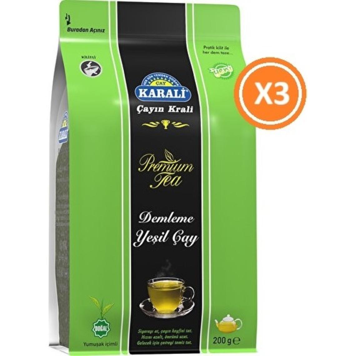 Karalı Premium Dökme Yeşil Çay 200 gr x 3 Adet