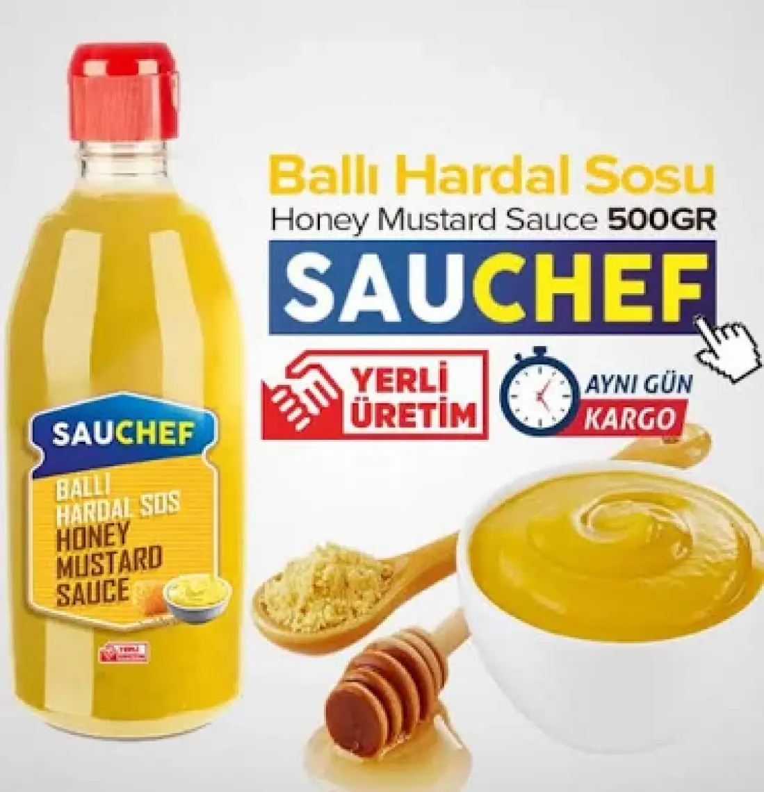 Sauchef Ballı Hardal Sos  Pet Şişe Yemeklik Sos 550 gr