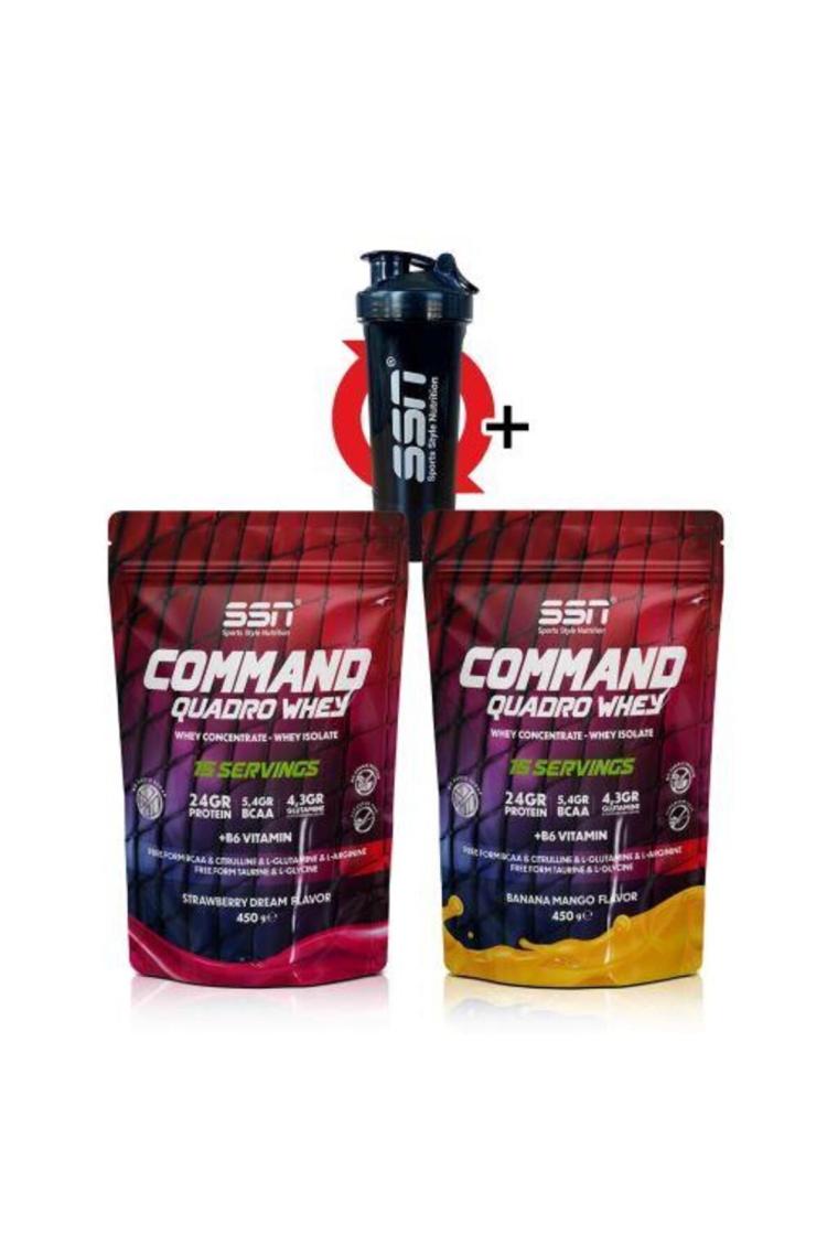 Command Quadro Whey 900 gr 30 Şase Mıx Çilek Muz Mango (15X2 DOYPACKS) Kombinasyon