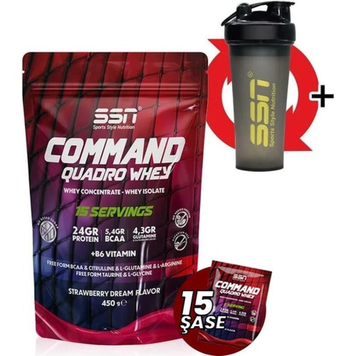 SSN Sports Style Nutrition SSN Command Quadro Whey Protein Tozu 450 Gr 15 Şase Çilekli