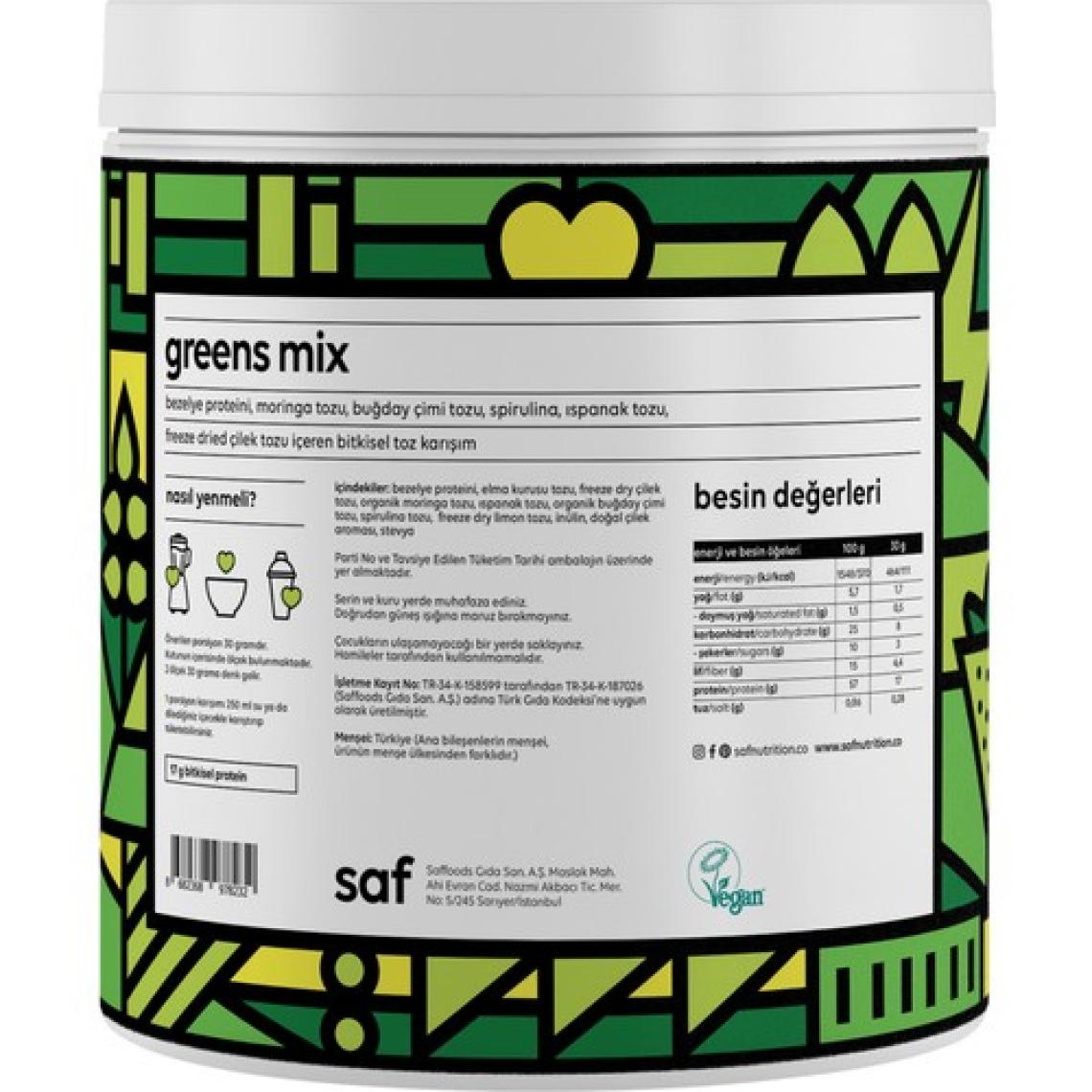 Saf Nutrition Protein Superfood Mix Greens 360 gr