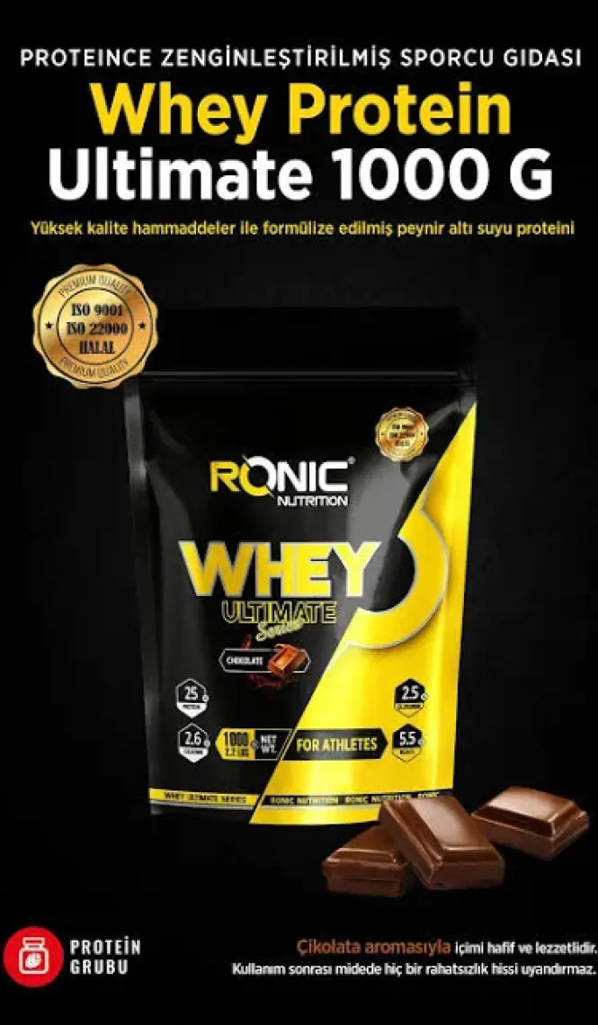 Ronic Nutrition Whey Ultimate 1000 G Kas Yapılanmasına  Protein Tozu
