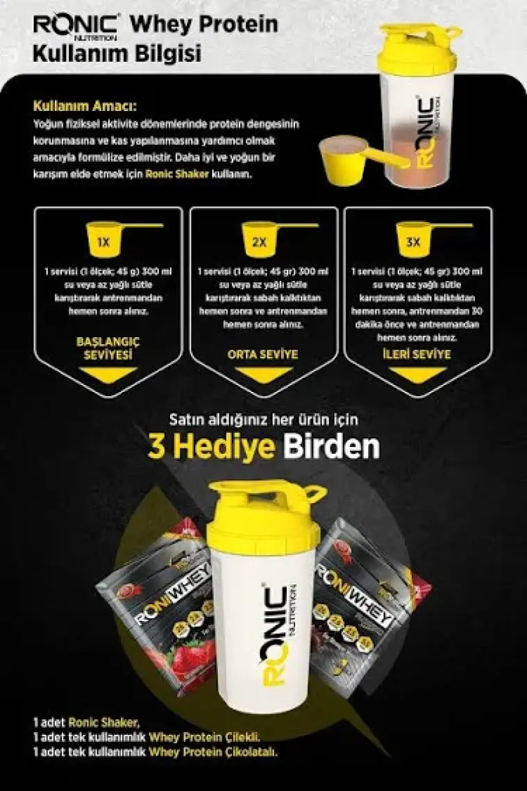 Ronic Nutrition Whey Ultimate 1000 G Kas Yapılanmasına  Protein Tozu