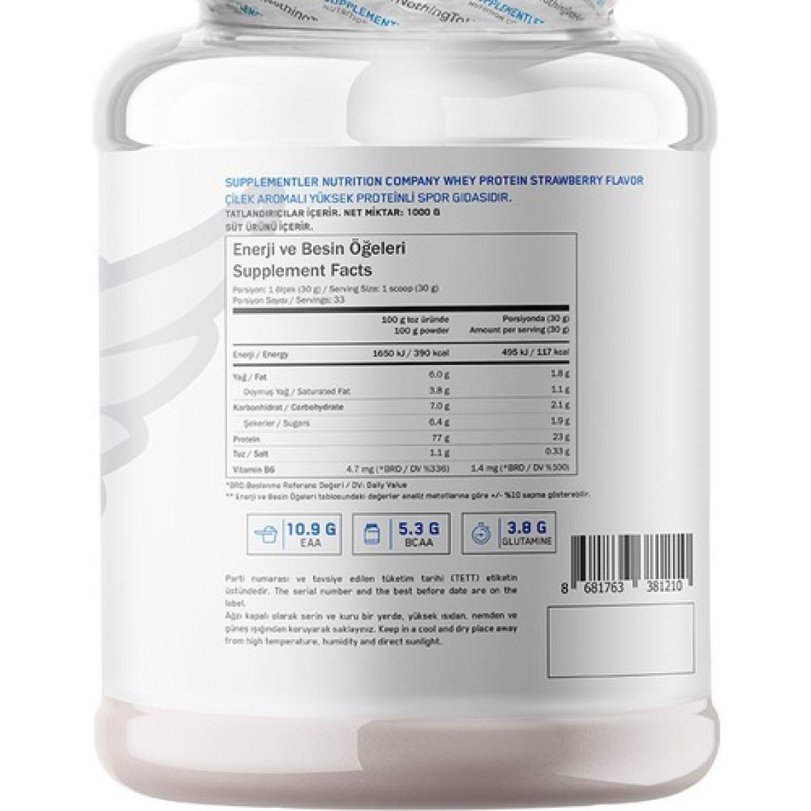 Supplementler Whey Protein 1000 gr - Çilek