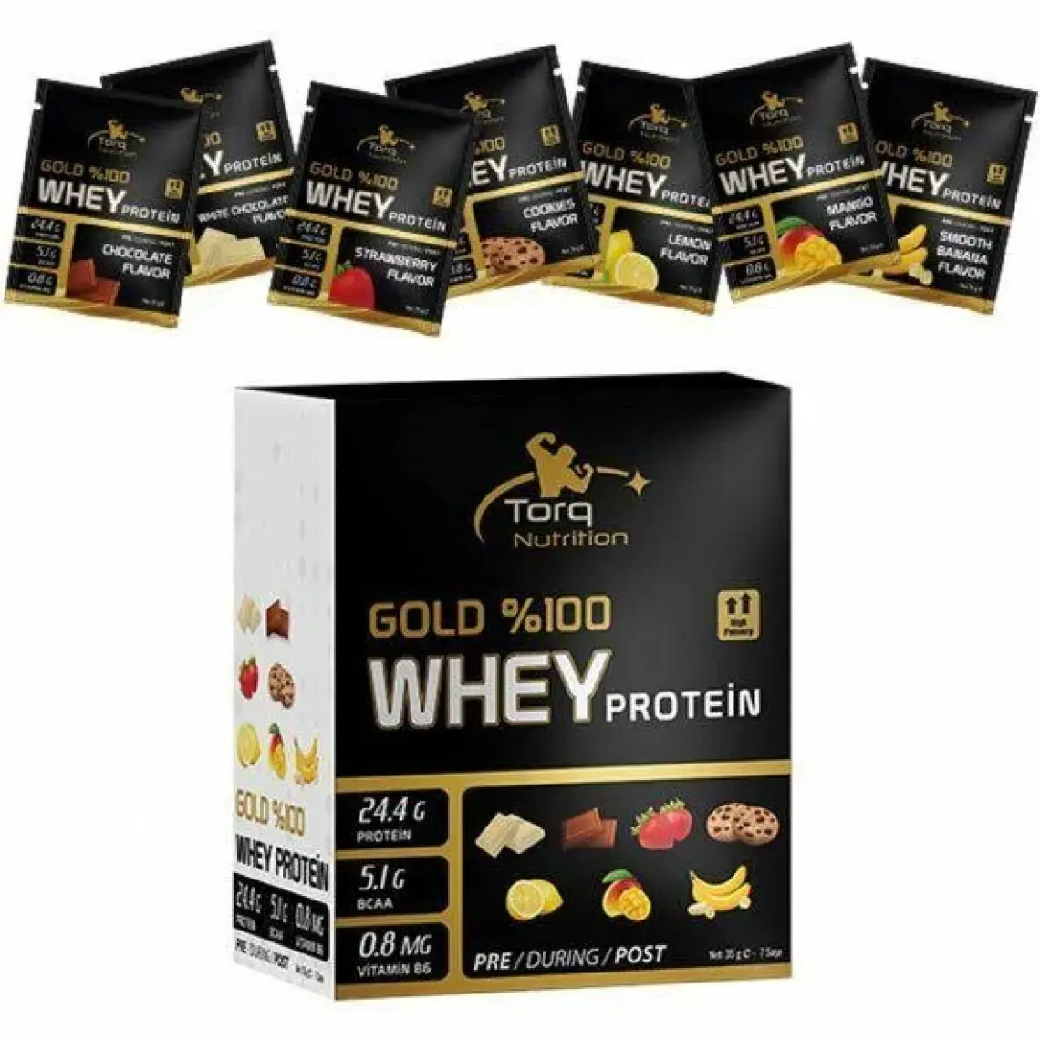 Torq Nutrition Gold Whey Protein 35 gr x 7 Şase - Karışık Aroma