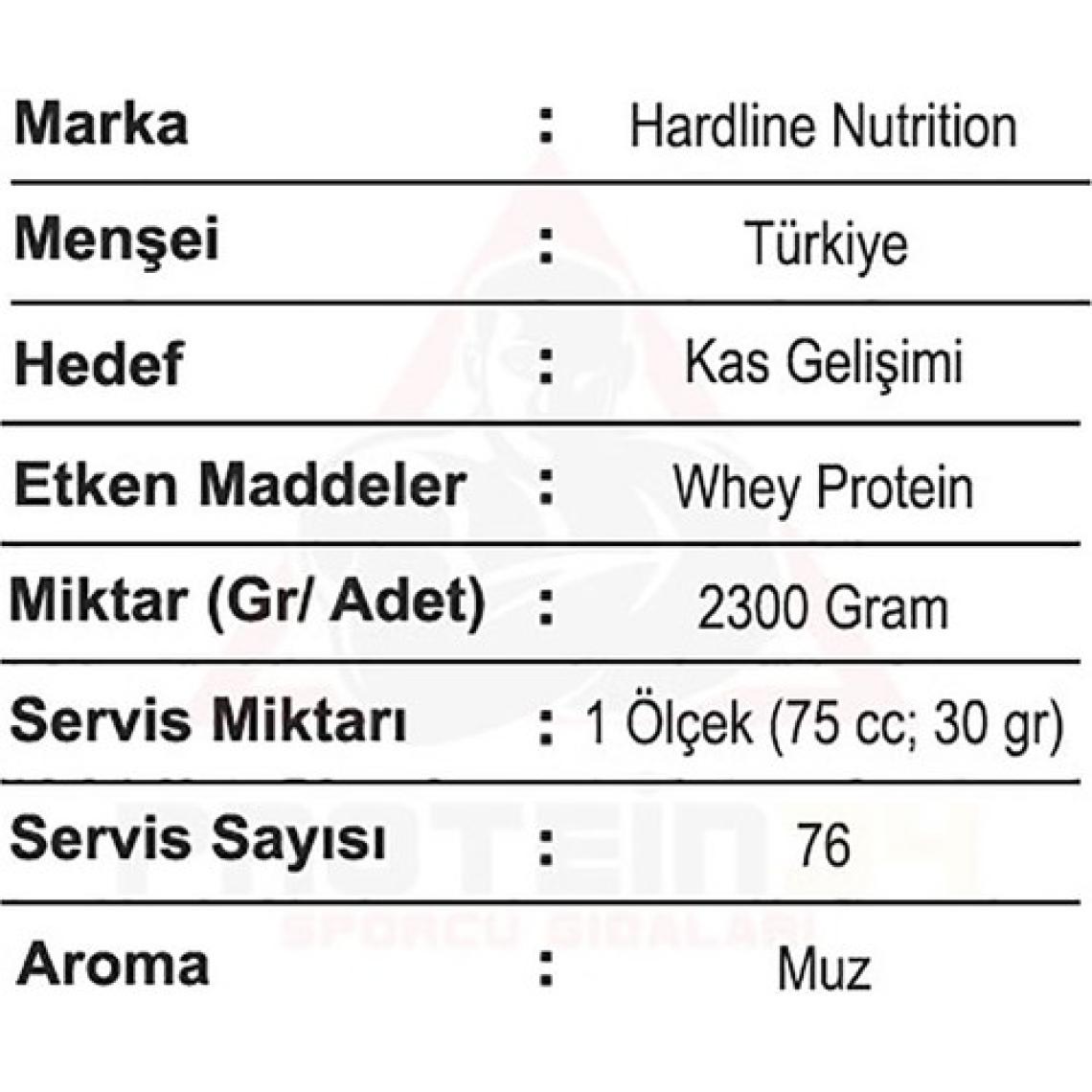Hardline Nutrition Whey 3 Matrix Protein Tozu Muzlu 2300 Gr