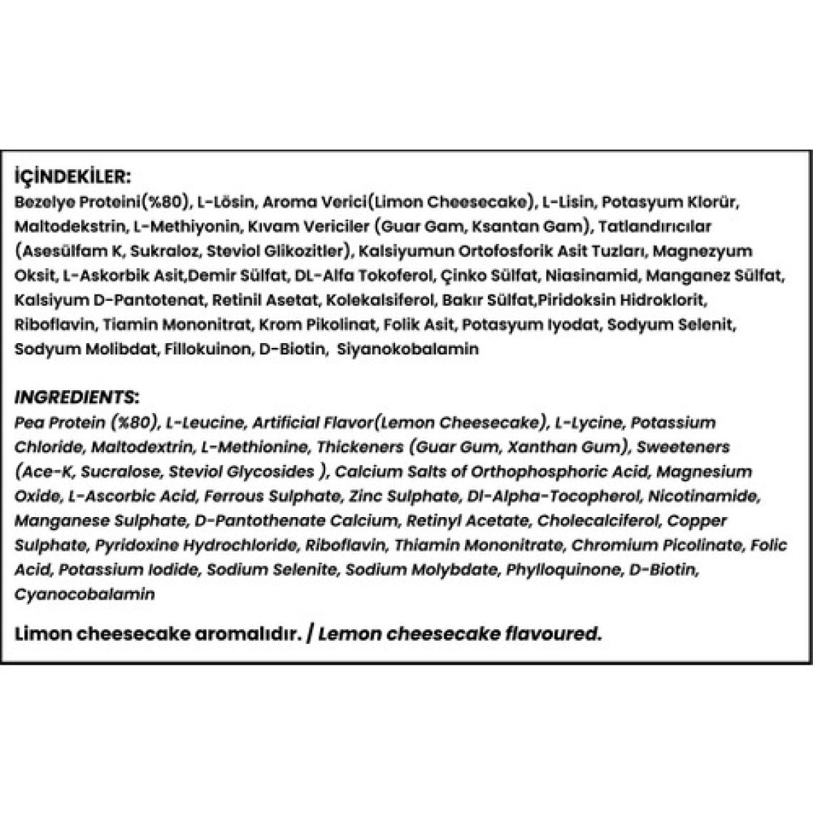 Bahs Protein Tozu - Lemon Cheesecake - 16 Servis - 464 gr
