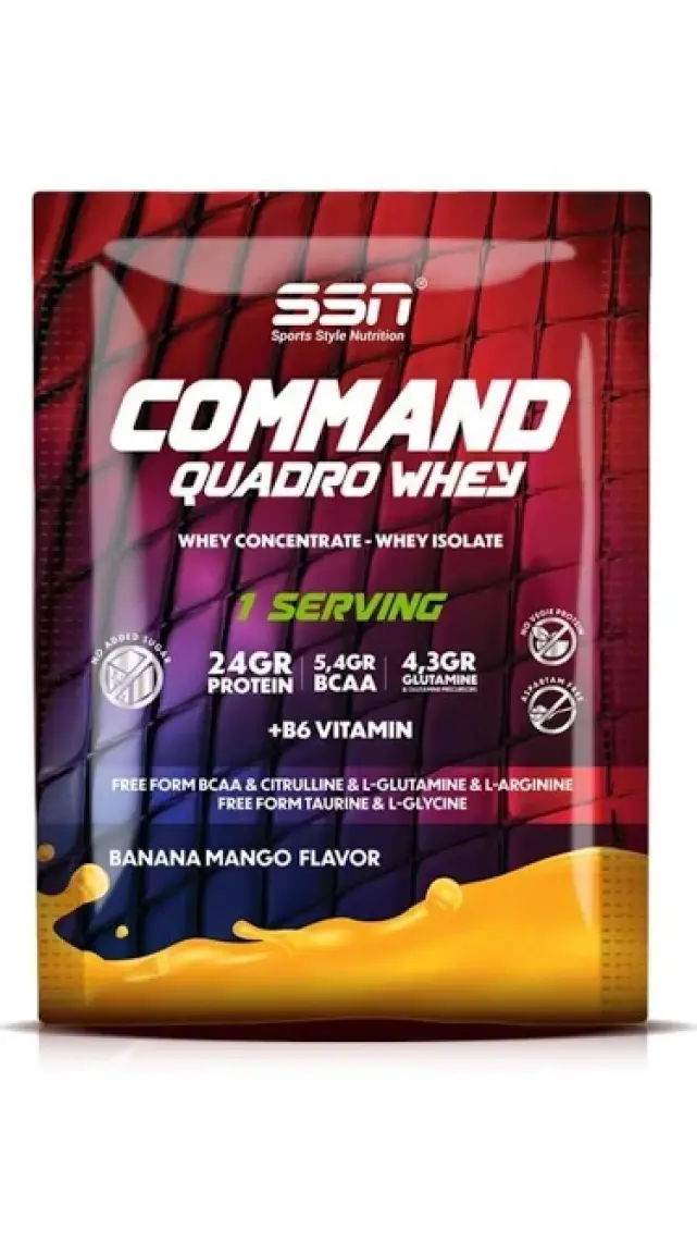 SSN Sports Style Nutrition Ssn Command Quadro Whey 30 gr Tek Sachet Muz-Mango