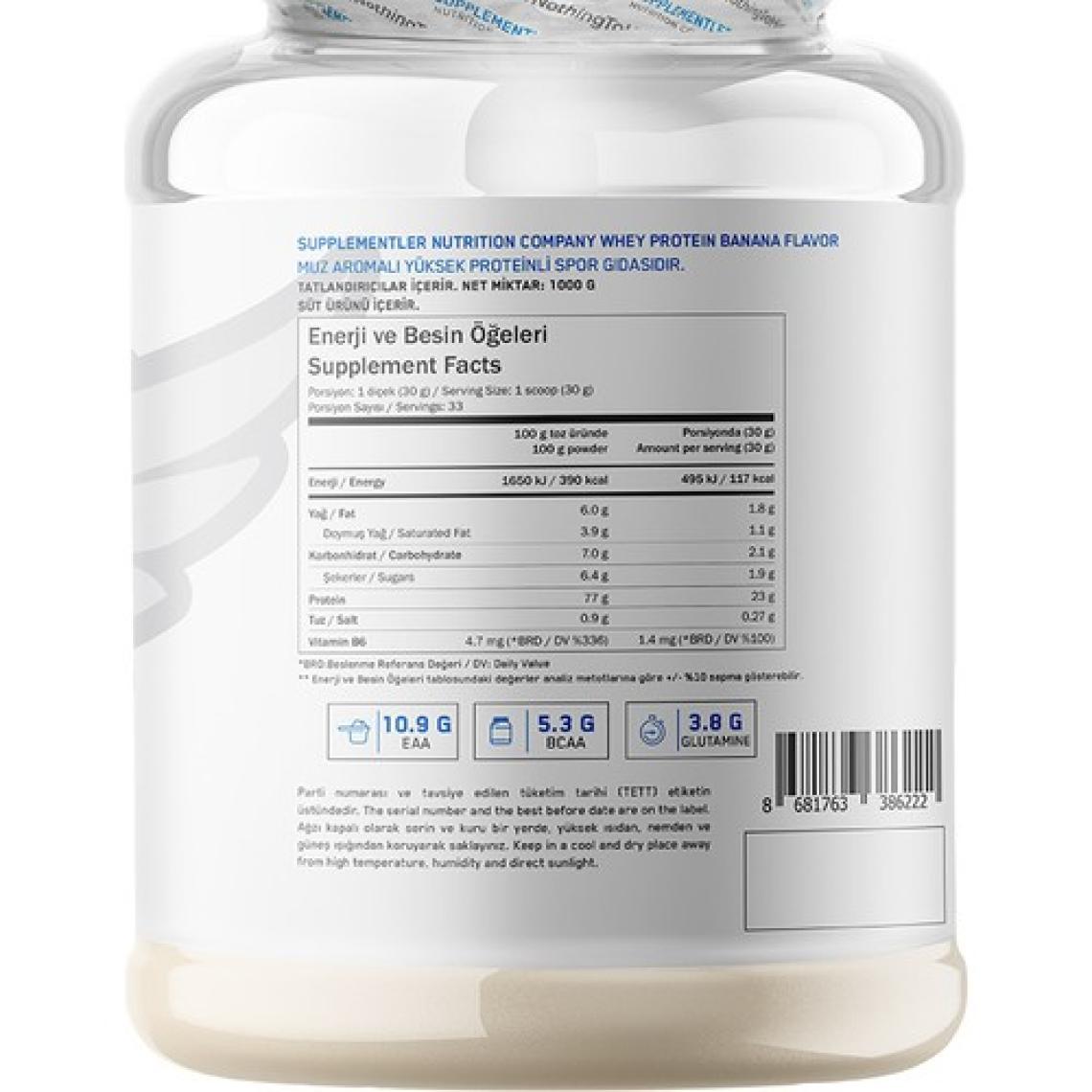Supplementler Whey Protein 1000 gr - Muz