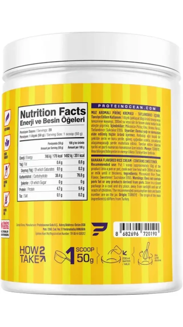 Proteinocean Cream Of Rice - Muz - 1kg -  20 Servis