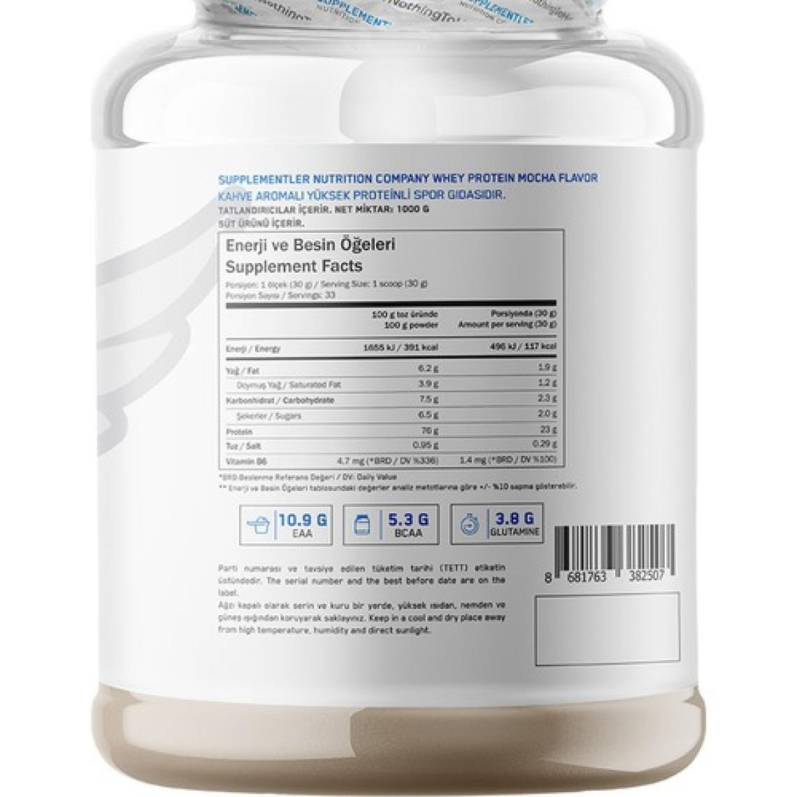 Supplementler Whey Protein 1000 gr Mocha