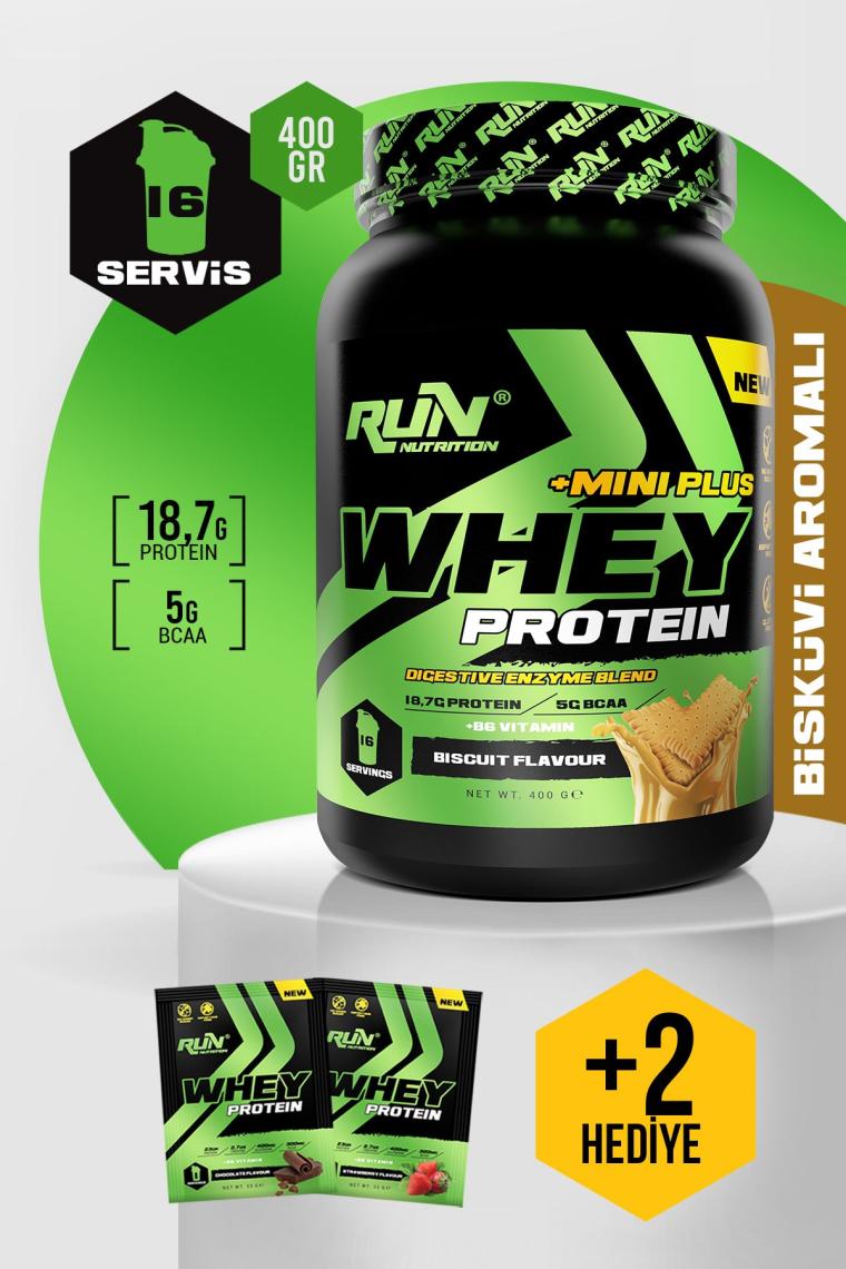 Whey Protein Mini Plus Bisküvi Aromalı - 400g - 16 Servis - Hediyeli