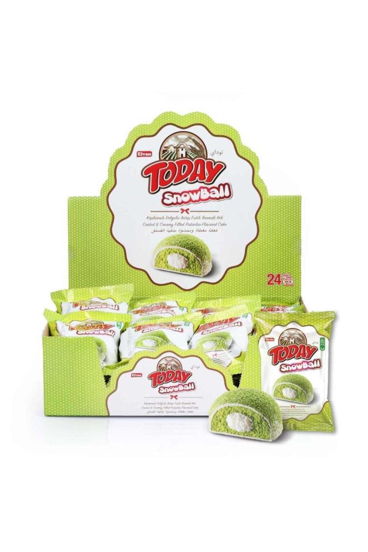 Elvan Today Snowball Antep Fıstık Aromalı Kek 35 gr 24 Adet (1 Kutu)