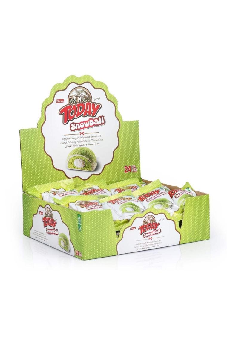 Elvan Today Snowball Antep Fıstık Aromalı Kek 35 gr 24 Adet (1 Kutu)