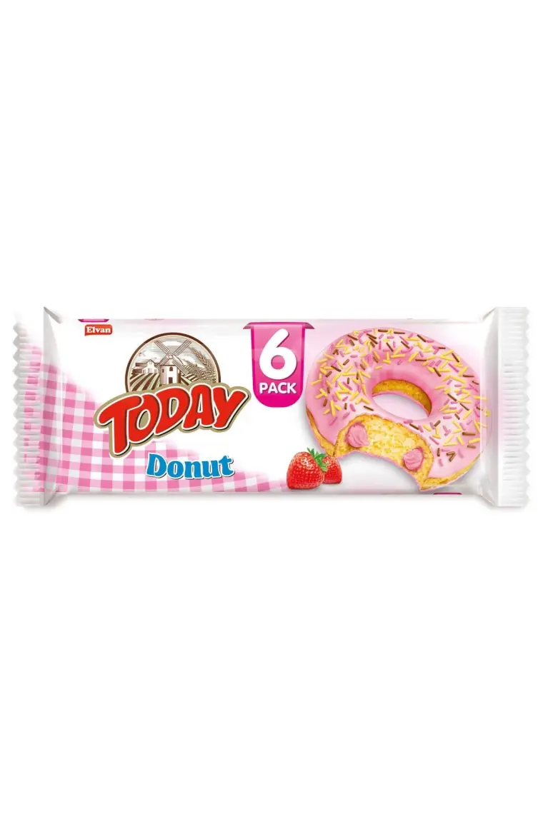 Today Donut Çilekli Kek Multipack Paket 35 gr 6 Adet (1 Paket)