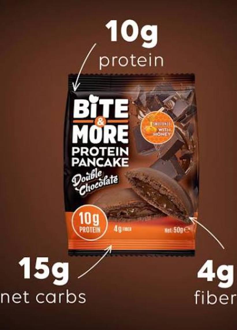 Bite & More Protein Cocoa Pancake  Proteinli Kakao Pankek 50 gr Double Chocolate