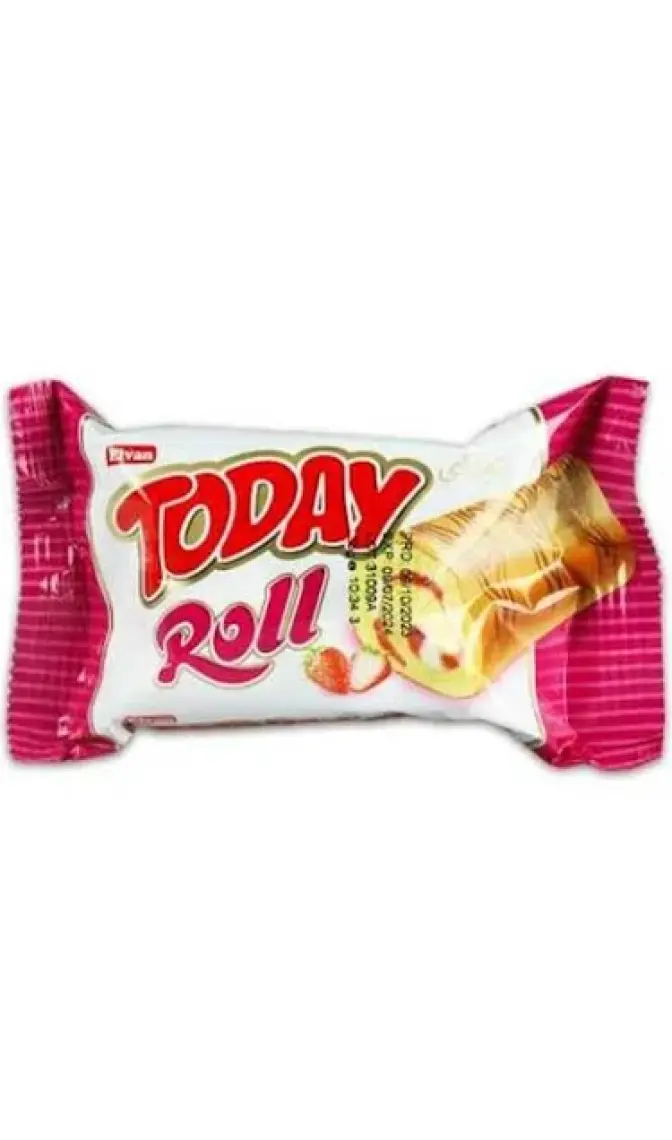 Elvan Today Swiss Roll Çilek Kremalı Kek 35 gr 24 Adet (1 Kutu)