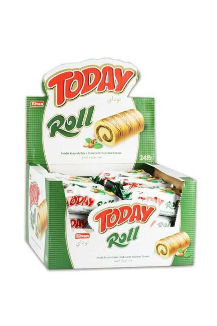 Elvan Today Swıss Roll Fındık Kremalı Kek 35 gr 24 Adet (1 Kutu)