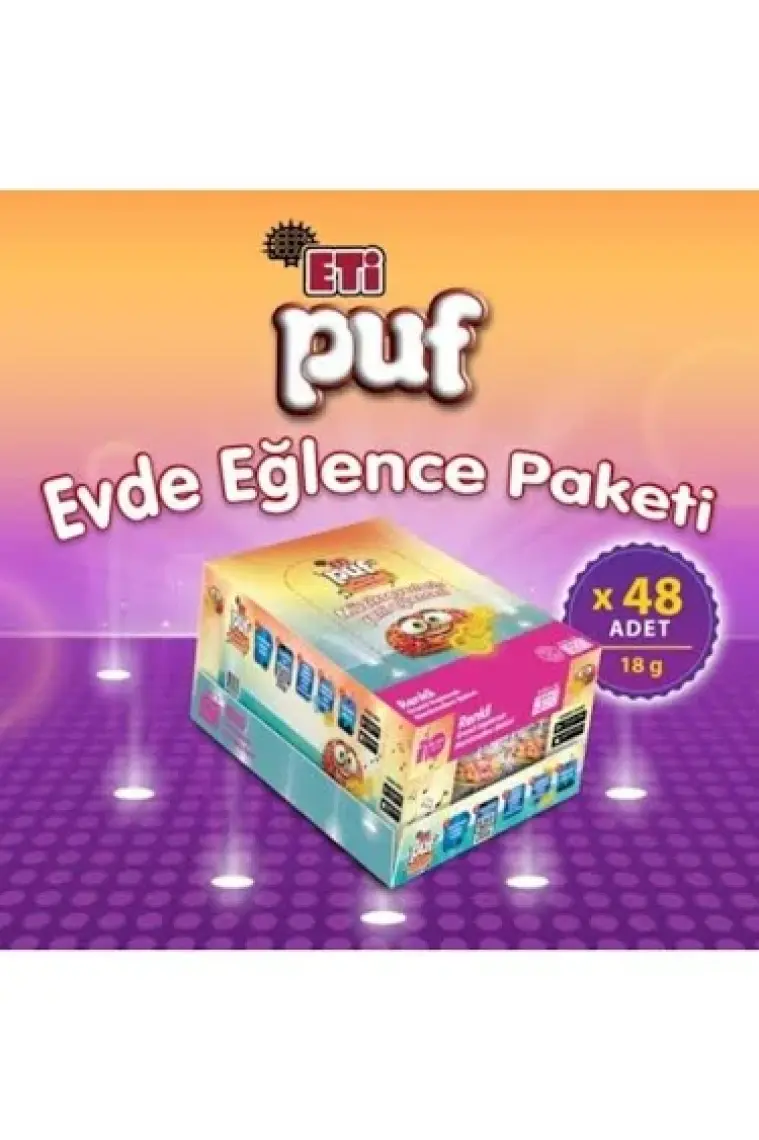 Eti Puf Renkli Bisküvi 18 g x 48 Adet