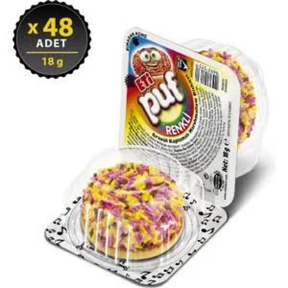 Eti Puf Renkli Bisküvi 18 g x 48 Adet