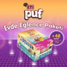 Eti Puf Renkli Bisküvi 18 g x 48 Adet