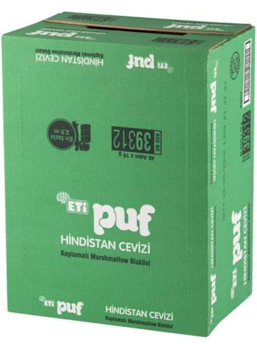 Eti Puf Hindistan Cevizli Bisküvi 16 g x 48 Adet