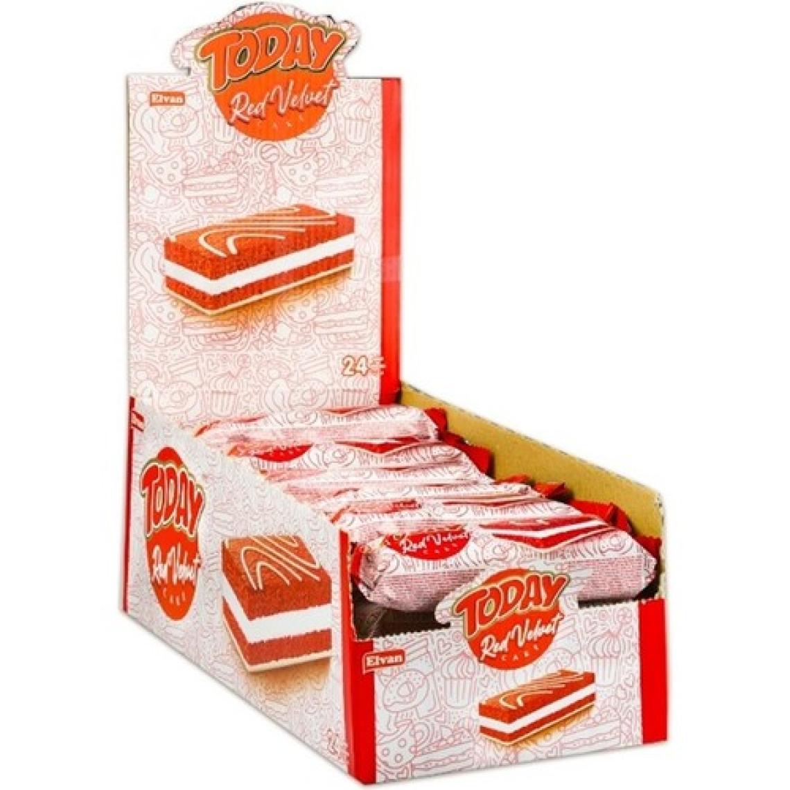 Elvan Today Red Velvet Kek 40 Gr. 24 Lü (1 Paket)