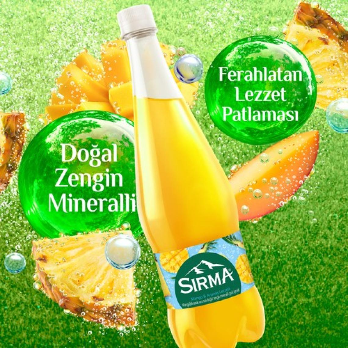 Sırma Mango & Ananas Aromalı C Vitaminli Maden Suyu 1 lt x 6 Adet