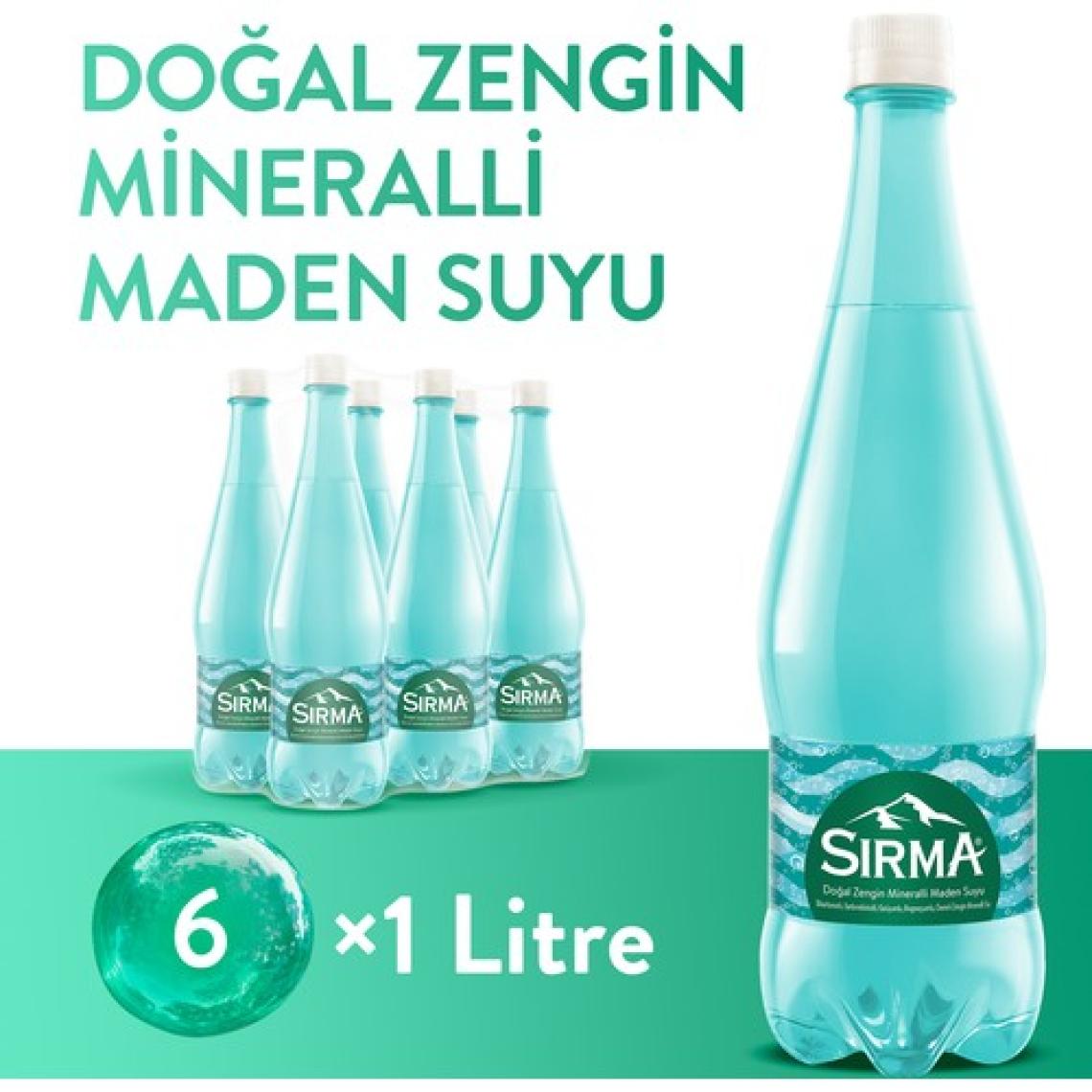 Sırma Doğal Maden Suyu 1 l X 6 Adet