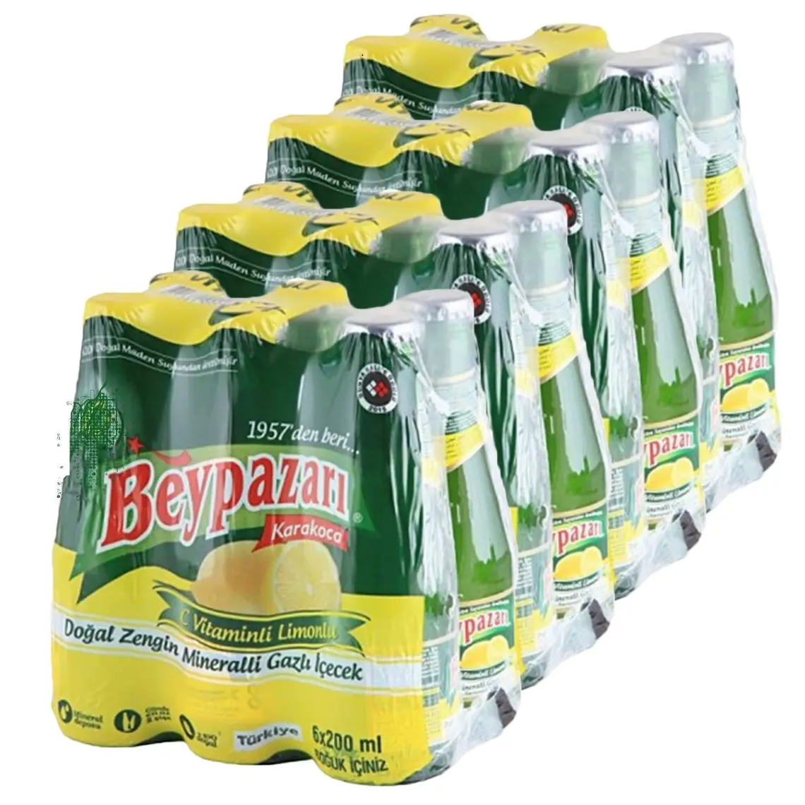Beypazarı Maden Suyu C+Plus Limon Aromalı 200 Ml. 24'lü Paket