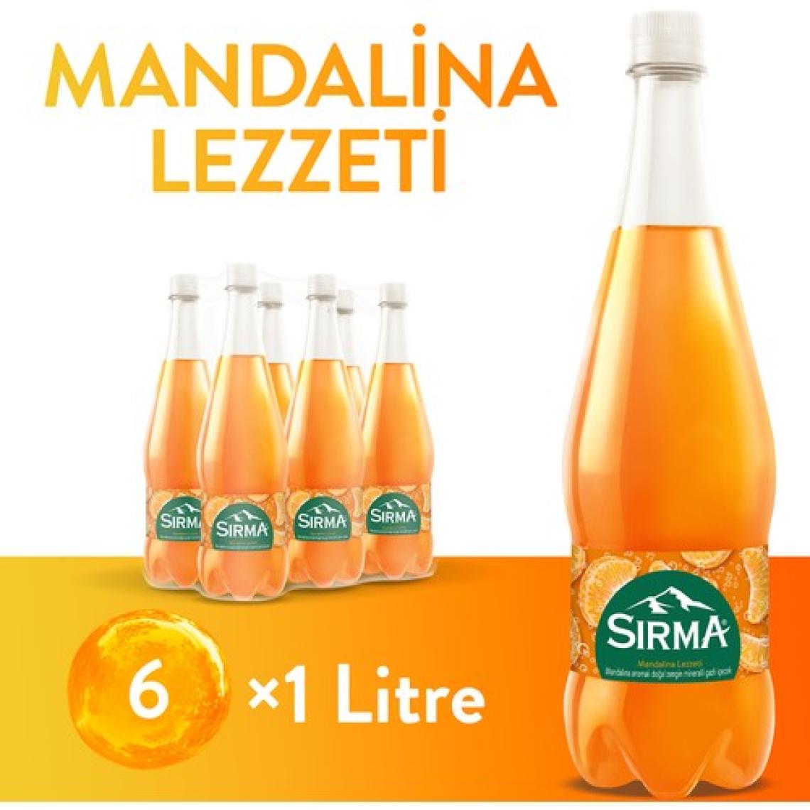 Sırma C Vitaminli Mandalina Aromalı Maden Suyu 1 L X6 Adet