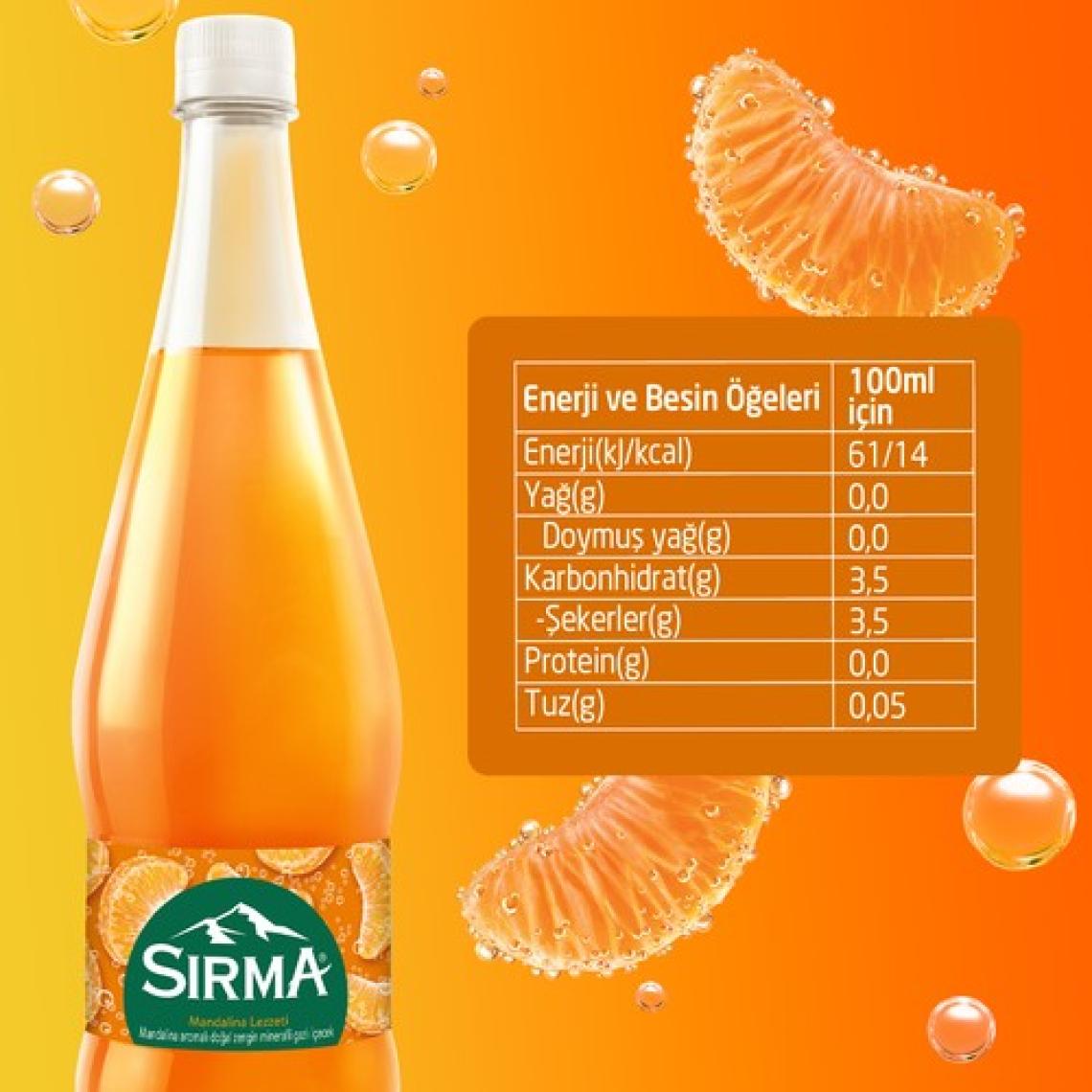 Sırma C Vitaminli Mandalina Aromalı Maden Suyu 1 L X6 Adet