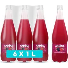 Akmina B Vitaminli Karadut u0026 Frenk Üzümü Aromalı Maden Suyu 1 l X 6 Adet