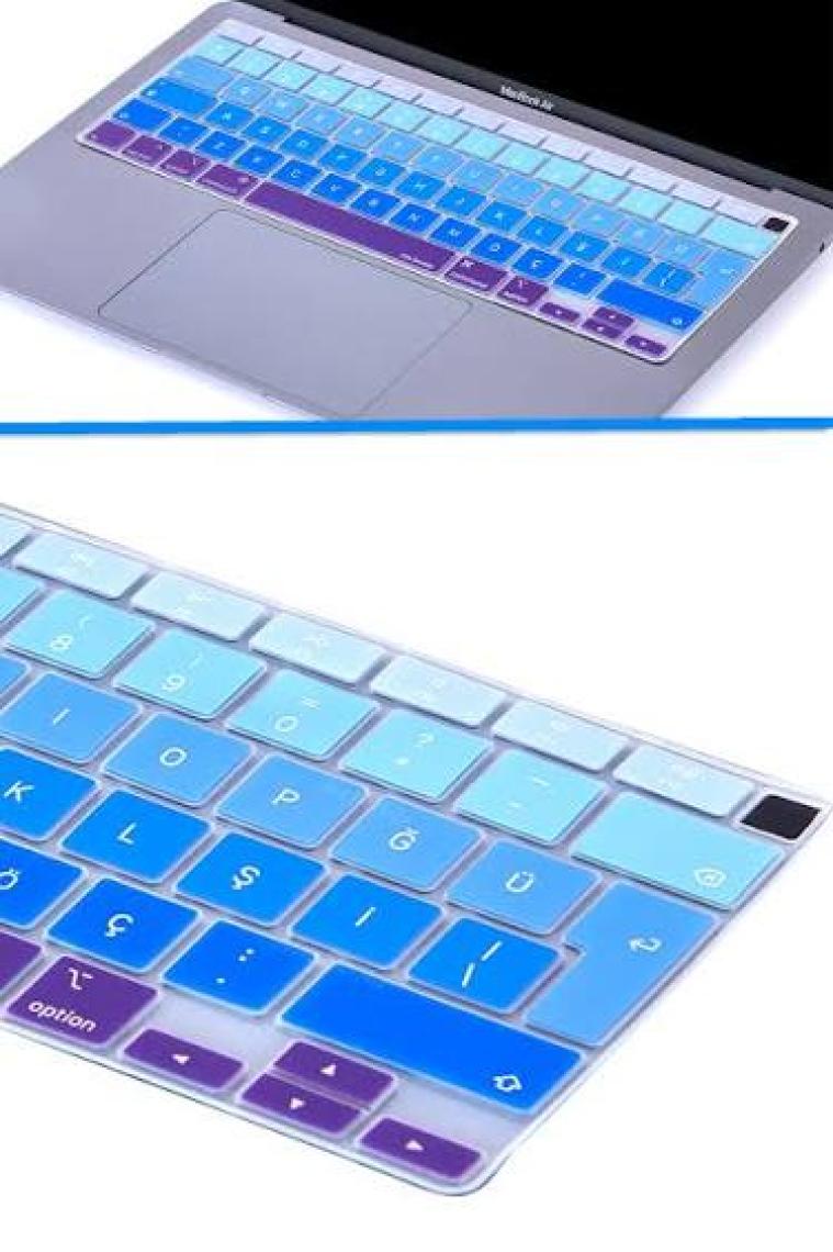 McStorey Macbook Air M1 Klavye Kılıfı Türkçe Q Baskı A2179 A2337 ile Uyumlu Ombre