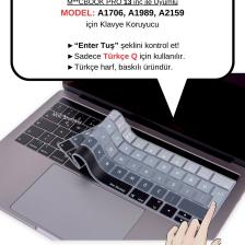 Macbook Pro Uyumlu Klavye Koruyucu TouchBar A1706 1989 2159 A1707 1990 Türkçe Ombre