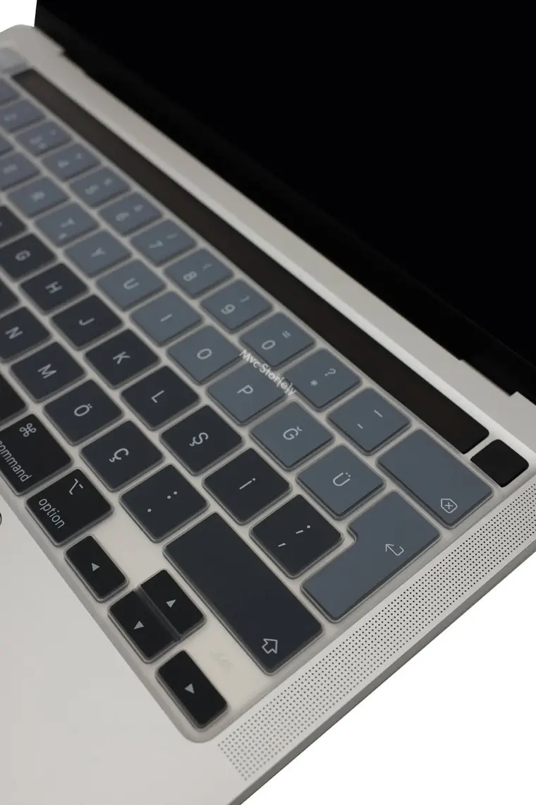 McStorey Macbook Pro Klavye Kılıfı 13inç M1-M2 Türkçe Q Baskı A2338 2289 2251 A2141 ile Uyumlu Ombre